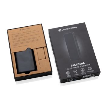 Urban Vitamin Pasadena 20000 mAh 18W PD powerbank Black - 1 Bounce Creative Designs