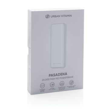 Urban Vitamin Pasadena 20000 mAh 18W PD powerbank White - 1 Bounce Creative Designs