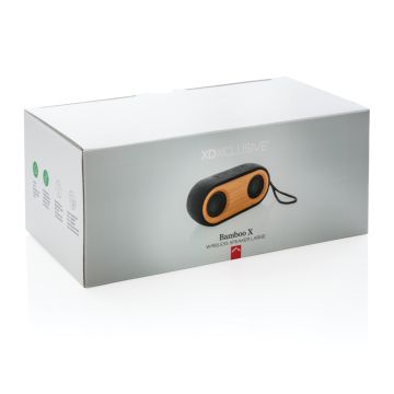 Bamboo X Double Wireless Speaker Black brown - 1 Bounce Creative Designs