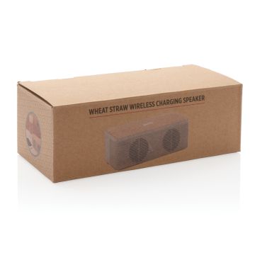 Wheat Straw Bluetooth Speaker With Built In  Wireless Charger Brown - 1 Bounce Creative Designs