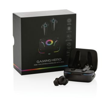 Gaming Hero RGB Gaming Earbuds With ENC Black - 1 Bounce Creative Designs
