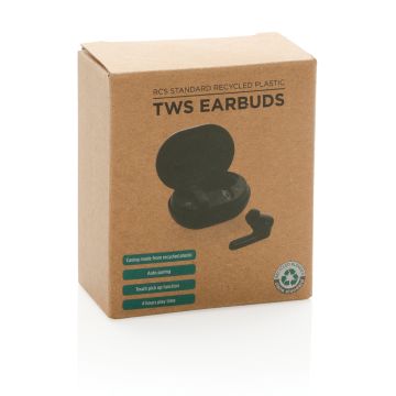 Eco TWS Earbuds Made From Recycled RCS  Black - 1 Bounce Creative Designs