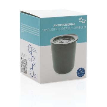 Simplistic antimicrobial coffee tumbler Grey - 1 Bounce Creative Designs