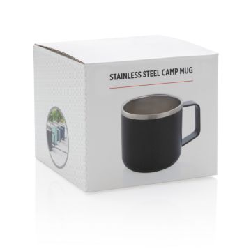 Stainless steel camp mug Black - 1 Bounce Creative Designs