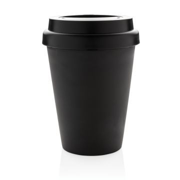 Reusable double wall coffee cup 300ml Black - 1 Bounce Creative Designs