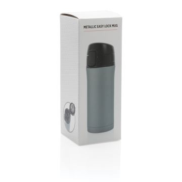 Metallic easy lock vacuum mug Grey - 1 Bounce Creative Designs