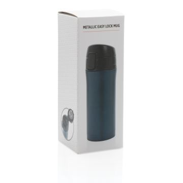 Metallic easy lock vacuum mug Blue - 1 Bounce Creative Designs