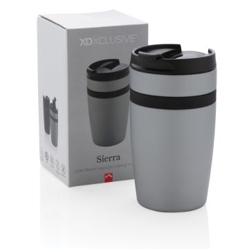 Sierra leak proof vacuum coffee tumbler Silver black - 1 Bounce Creative Designs