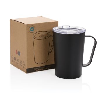 RCS Recycled stainless steel modern vacuum mug with lid Black - 1 Bounce Creative Designs