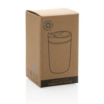 GRS Recycled PP tumbler with flip lid White - 1 Bounce Creative Designs