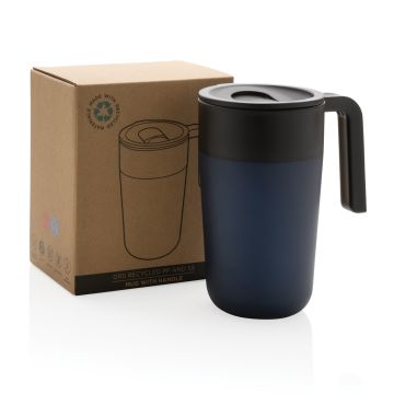 GRS Recycled PP and SS mug with handle Navy - 1 Bounce Creative Designs