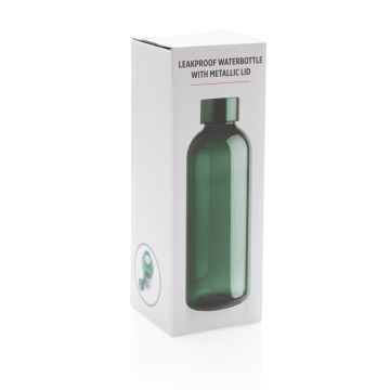 Leakproof water bottle with metallic lid Green - 1 Bounce Creative Designs