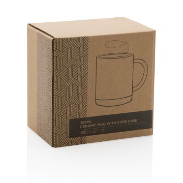 Ceramic mug with cork base White - 1 Bounce Creative Designs