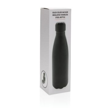 Solid colour vacuum stainless steel bottle 500 ml Black - 1 Bounce Creative Designs