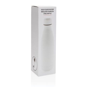 Solid colour vacuum stainless steel bottle 500 ml White - 1 Bounce Creative Designs