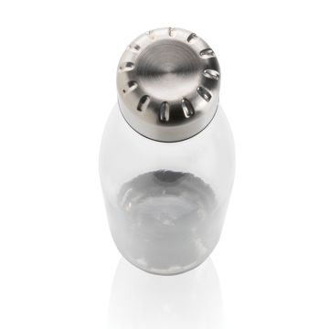 Leakproof water bottle with stainless steel lid Transparent - 1 Bounce Creative Designs