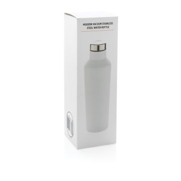 Modern vacuum stainless steel water bottle White - 1 Bounce Creative Designs