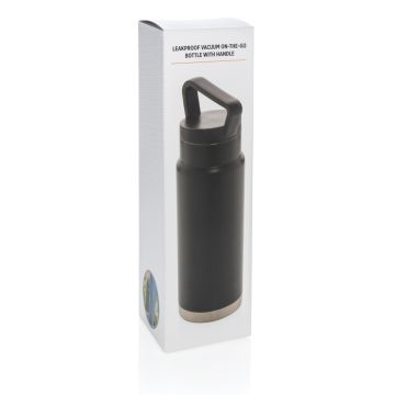 Leakproof vacuum onthego bottle with handle Black - 1 Bounce Creative Designs