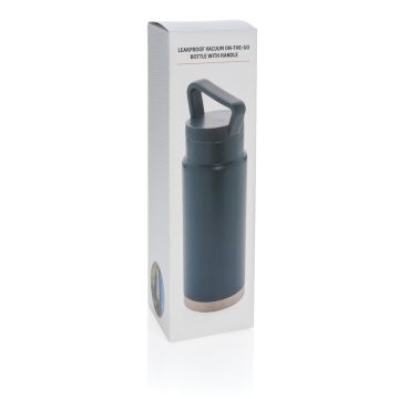 Leakproof vacuum onthego bottle with handle Blue - 1 Bounce Creative Designs