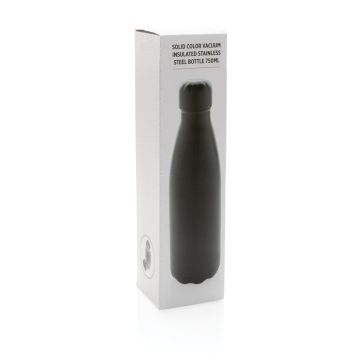 Solid colour vacuum stainless steel bottle 750ml Black - 2 Bounce Creative Designs
