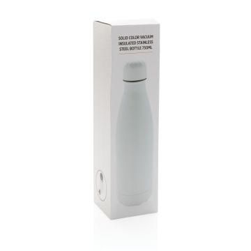 Solid colour vacuum stainless steel bottle 750ml White - 1 Bounce Creative Designs