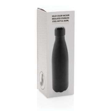 Solid colour vacuum stainless steel bottle 260ml Black - 1 Bounce Creative Designs