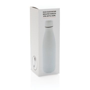 Solid colour vacuum stainless steel bottle 260ml White - 1 Bounce Creative Designs