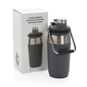 Vacuum stainless steel dual function lid bottle 500ml Anthracite - 1 Bounce Creative Designs