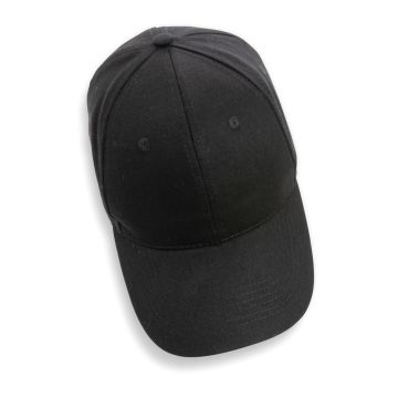 Impact 6 panel 280gr Recycled cotton cap with AWARE tracer Black - 1 Bounce Creative Designs