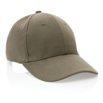 Impact 6 panel 280gr Recycled cotton cap with AWARE tracer Green - 1 Bounce Creative Designs