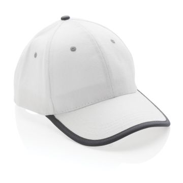 Impact AWARE Brushed rcotton 6 panel contrast cap 280gr White - 1 Bounce Creative Designs