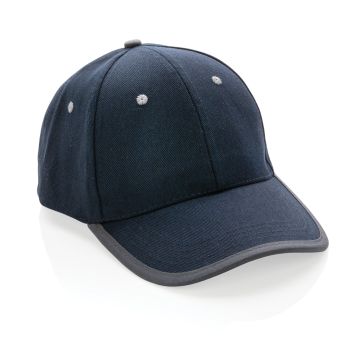Impact AWARE Brushed rcotton 6 panel contrast cap 280gr Navy - 1 Bounce Creative Designs