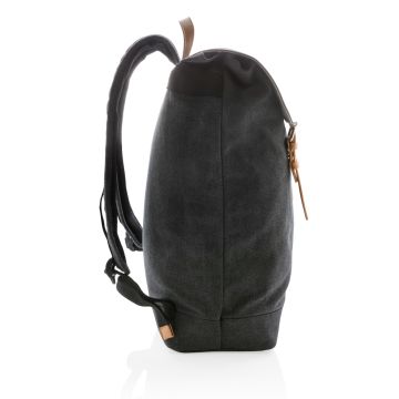 Canvas laptop backpack PVC free Black - 1 Bounce Creative Designs