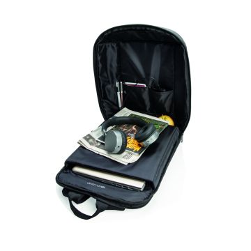 Madrid antitheft RFID USB laptop backpack PVC free Black black - 1 Bounce Creative Designs