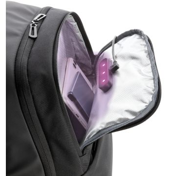 Swiss Peak laptop backpack with UVC steriliser pocket Black - 2 Bounce Creative Designs