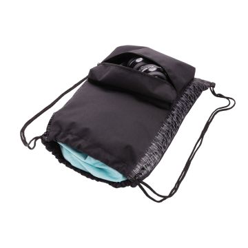Recycled RPET Reflective drawstring bag AWARE Black - 1 Bounce Creative Designs