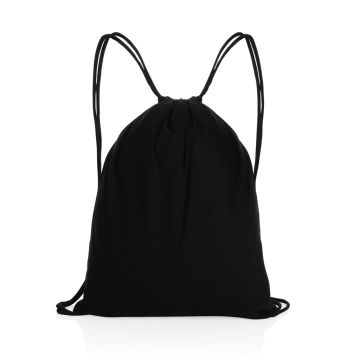 Impact AWARE Recycled cotton drawstring backpack 145g Black - 1 Bounce Creative Designs