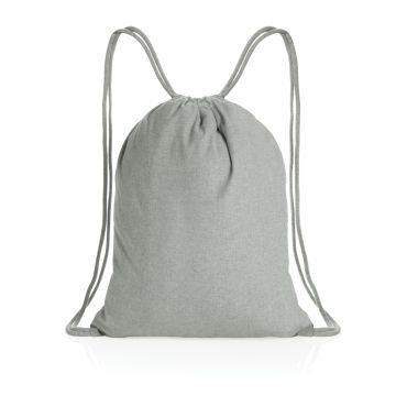 Impact AWARE Recycled cotton drawstring backpack 145g Grey - 1 Bounce Creative Designs
