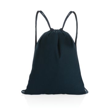 Impact AWARE Recycled cotton drawstring backpack 145g Navy - 1 Bounce Creative Designs