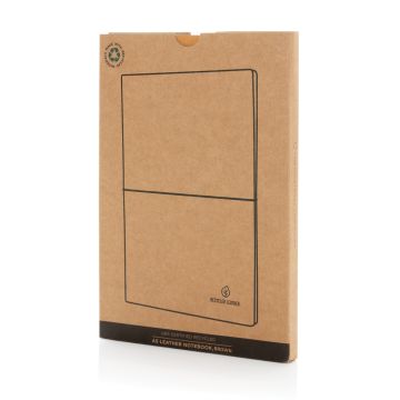 A5 recycled leather notebook Brown - 1 Bounce Creative Designs