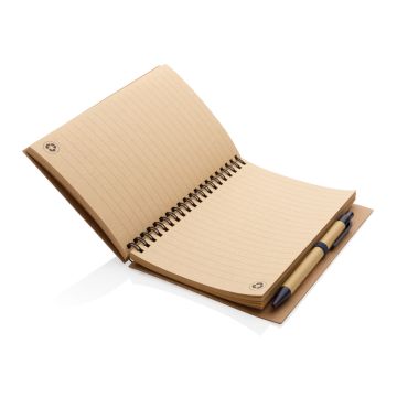 Cork spiral notebook with pen Blue - 1 Bounce Creative Designs