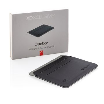 Quebec Credit Card Hold With  RFID Protection Black grey - 1 Bounce Creative Designs