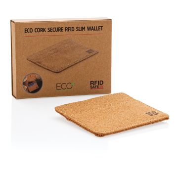 Cork secure RFID slim wallet Brown - 1 Bounce Creative Designs