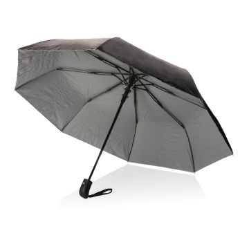 21 Impact AWARE RPET 190T Pongee dual colour mini umbrella Silver - 1 Bounce Creative Designs