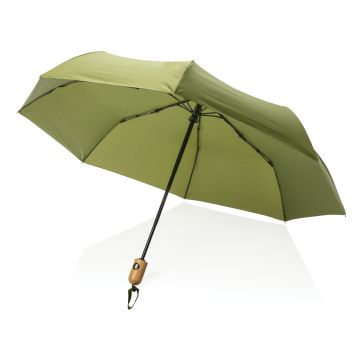 RPET Recycled Automatic Umbrella With Bamboo Handle Impact AWARE - 1 Bounce Creative Designs