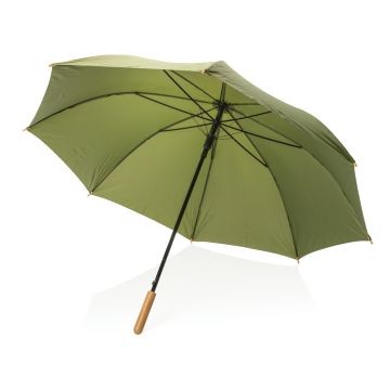Recycled Umbrella With Bamboo Handle Auto Open 27 Inch Impact AWARE - 1 Bounce Creative Designs