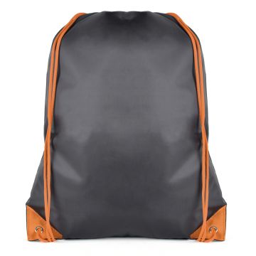 Black Coloured Trim Pegasus Drawstring Bag