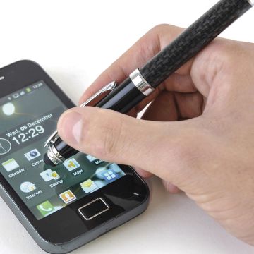 Promotional Carbon Fibre Soft Stylus Ball Pen