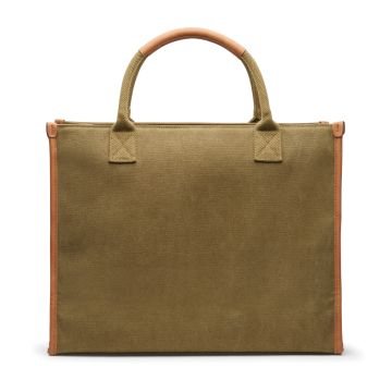Branded VINGA Bosler RCS Recycled Canvas Office Tote Green