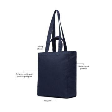 VINGA Hilo AWARE™ recycled canvas zip tote